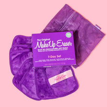 Load image into Gallery viewer, Queen Purple 7-Day Set of MakeUp Erasers
