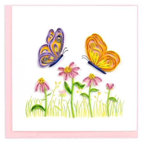 Quilled Bright Butterflies Greeting Card