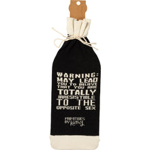 Load image into Gallery viewer, Bottle Sock - When Wine Goes In Wisdom Comes Out