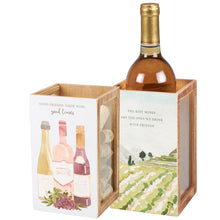 Load image into Gallery viewer, Single Wine Box & Cork Holder - Good Friends, Good Wine, Good Times