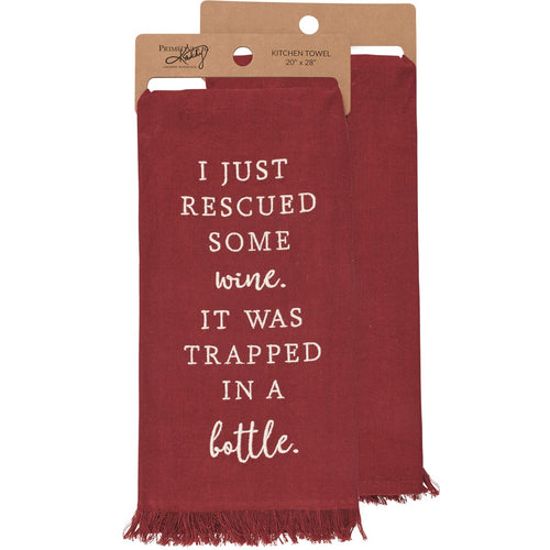 I Just Rescued Some Wine - Dish Towel