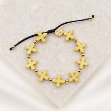 Load image into Gallery viewer, Grounded in Faith Beaded Cross Bracelet - Gold