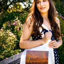 Load image into Gallery viewer, Arizona, Cactus and Rainbow Photograph - Organic Tote Bag