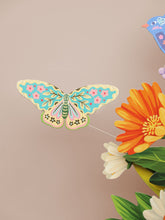Load image into Gallery viewer, Decorative butterfly and flowers on a beige background