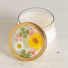 Load image into Gallery viewer, Rosy Rings - Lemon Blossom &amp; Lychee Large Pressed Floral Candle
