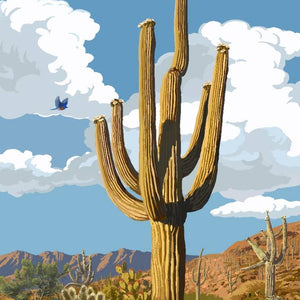 Arizona Saguaro Cactus & Roadrunner - 1000 Piece Puzzle