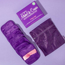 Load image into Gallery viewer, Queen Purple 7-Day Set of MakeUp Erasers