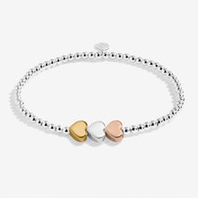 Load image into Gallery viewer, Anklet - Three Tone Heart Anklet In Silver, Gold-Tone And Rose Gold-Tone Plating