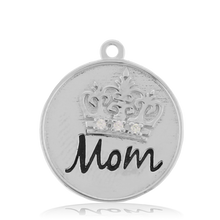 Load image into Gallery viewer, Aqua Agate Gemstone Bracelet with Mom Crown Sterling Silver Charm