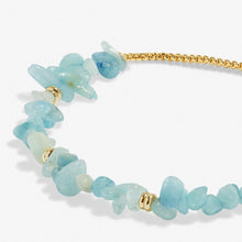 Load image into Gallery viewer, Aquamarine Manifestones Adjustable Bracelet In Gold-Tone Plating