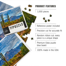 Load image into Gallery viewer, Arizona Saguaros & Mountains - 1000 Piece Puzzle