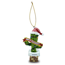 Load image into Gallery viewer, Arizona – Santa Hat Cactus – “Merry Christmas” – Resin Ornament