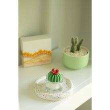 Load image into Gallery viewer, Barrel Cactus w/Red Flower Tealight Candle | Soy Wax Blend - Style D