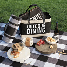 Load image into Gallery viewer, Black Large Market Tote - Outdoor Dining