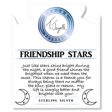 Load image into Gallery viewer, Blue Gold Agate Gemstone Bracelet with Friendship Stars Sterling Silver Charm