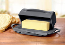 Load image into Gallery viewer, Butter Dish with Attached Flip-Top Lid - Gray