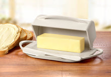 Load image into Gallery viewer, Butterie - Butter Dish with Attached Flip-Top Lid - Ivory