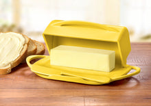 Load image into Gallery viewer, Butterie - Butter Dish with Attached Flip-Top Lid - Yellow