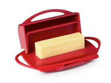 Load image into Gallery viewer, Butter Dish with Attached Flip-Top Lid - Red