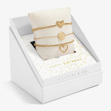 Load image into Gallery viewer, Celebrate You Gift Box 'Happy Birthday' - Set of 3 Gold Tone Bracelet Set