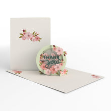 Load image into Gallery viewer, Floral 'Thank you' card with a pop-up design on a white background