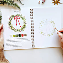 Load image into Gallery viewer, Christmas Watercolor Workbook and Watercolor Paint Set