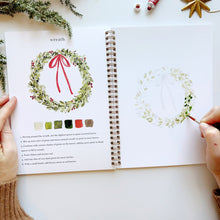 Load image into Gallery viewer, Christmas Watercolor Workbook and Watercolor Paint Set