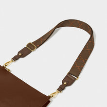 Load image into Gallery viewer, Dash Line Canvas Bag Strap - Brown