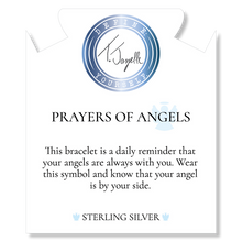 Load image into Gallery viewer, Denim Blue Agate Gemstone Bracelet with Prayers of Angels Sterling Silver Charm