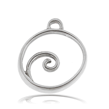 Load image into Gallery viewer, Denim Blue Agate Stone Bracelet with Wave Sterling Silver Charm