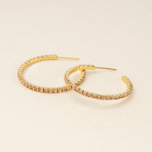 Load image into Gallery viewer, Sparkle &amp; Shine Sm Rhinestone Hoop Earring - Champagne/Gold
