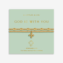 Load image into Gallery viewer, Faith A Little 'God Is With You' Set Of Two Bracelets In Gold-Tone Plating