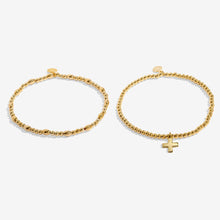 Load image into Gallery viewer, Faith A Little 'Have Faith' Set Of Two Bracelets In Gold-Tone Plating