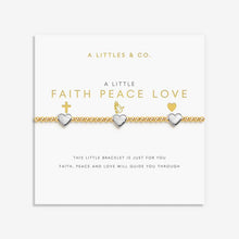 Load image into Gallery viewer, 'Faith, Peace, Love' Bracelet In Silver And Gold-Tone Plating