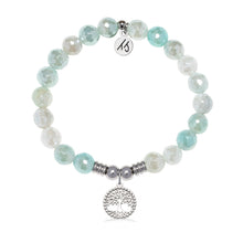 Load image into Gallery viewer, Family Tree Charm with Aqua Agate Gemstone Bracelet