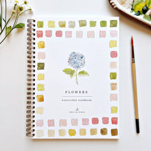 Load image into Gallery viewer, Flowers Watercolor Workbook and Watercolor Paint Set