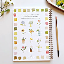 Load image into Gallery viewer, Flowers Watercolor Workbook and Watercolor Paint Set