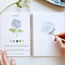 Load image into Gallery viewer, Flowers Watercolor Workbook and Watercolor Paint Set
