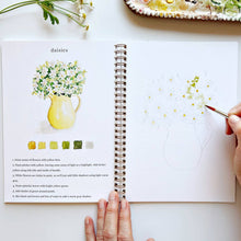 Load image into Gallery viewer, Flowers Watercolor Workbook and Watercolor Paint Set