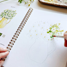 Load image into Gallery viewer, Flowers Watercolor Workbook and Watercolor Paint Set