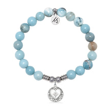 Load image into Gallery viewer, Friendship Heart Charm with Larimar Jasper Gemstone Bracelet