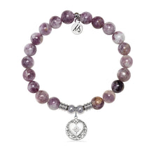 Load image into Gallery viewer, Friendship Heart Charm with Lepidolite Quartz Gemstone Bracelet