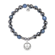Load image into Gallery viewer, Friendship Heart Charm with Silver Dipped Sky Blue Agate Gemstone Bracelet