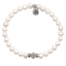 Load image into Gallery viewer, Friendship Knot Bracelet - Pearl with Silver Knot