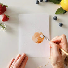Load image into Gallery viewer, Fruit Paintable Watercolor Notecard Set