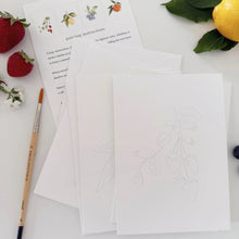 Load image into Gallery viewer, Fruit Paintable Watercolor Notecard Set