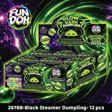 Load image into Gallery viewer, Fun Doh 4" Glow in the Dark Mystery Dumpling Black Baskets