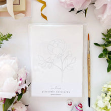 Load image into Gallery viewer, Garden Flowers Paintable Watercolor Notecard Set