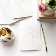 Load image into Gallery viewer, Garden Flowers Paintable Watercolor Notecard Set