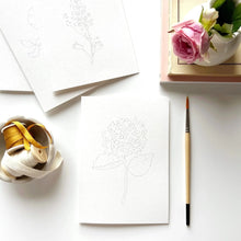 Load image into Gallery viewer, Garden Flowers Paintable Watercolor Notecard Set